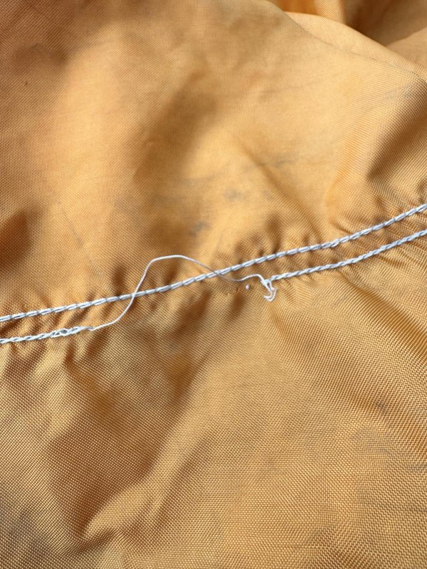 画像9: 米軍実物  1986年代 米軍 航空便 巾着布製大型 オレンジ 8-86 1986年8月 収納 ナイロン キャンバス ヴィンテージ 80年代 (9)