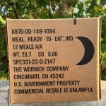 画像4: 米軍実物 ワーニック社 MREレーション/戦闘食 MENU-A 12個セット 2026年1月検品 (4)