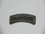 画像1: US ARMY　RANGERワッペン　OD(ベルクロ付き) (1)