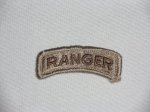 画像1: US ARMY　RANGERワッペン　TAN(ベルクロ付き) (1)