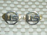 画像1: 米軍実物　Air Force U.S. Letters Mirror Finish Collar Insignia (1)