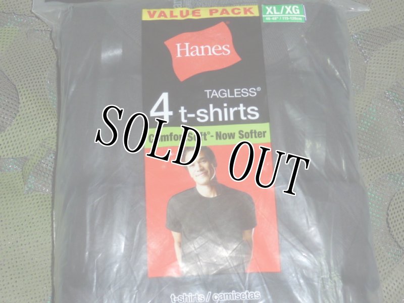 画像2: 米軍放出品,HANES　T－シャツ　4枚セット　XL　 (2)