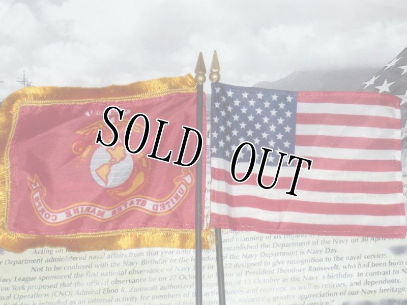 画像5: 米軍放出品 US MARINE セレモニー MINI FLAGS (5)