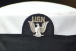 画像5: 米軍実物　US Navy Womans Dress White Hat (5)