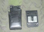 画像1: 米軍実物　MOTOROLA レザー ブラック　ラジオポーチ (1)