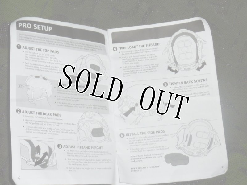 画像5: 米軍実物 OPS-CORE FAST ヘルメット マニュアル (5)