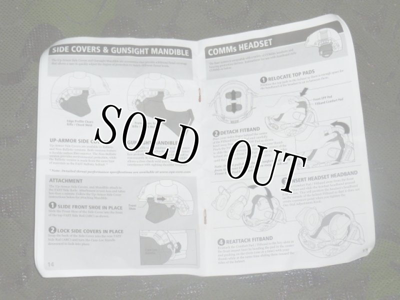 画像9: 米軍実物 OPS-CORE FAST ヘルメット マニュアル (9)