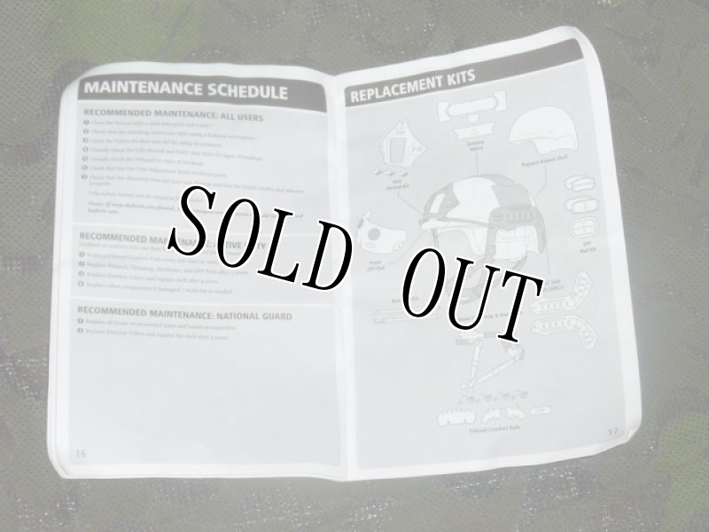 画像10: 米軍実物 OPS-CORE FAST ヘルメット マニュアル (10)