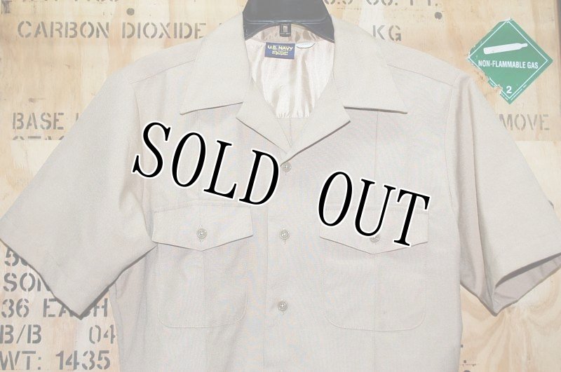 画像2: 米軍放出品,US NAVY サービスドレスシャツ M (2)