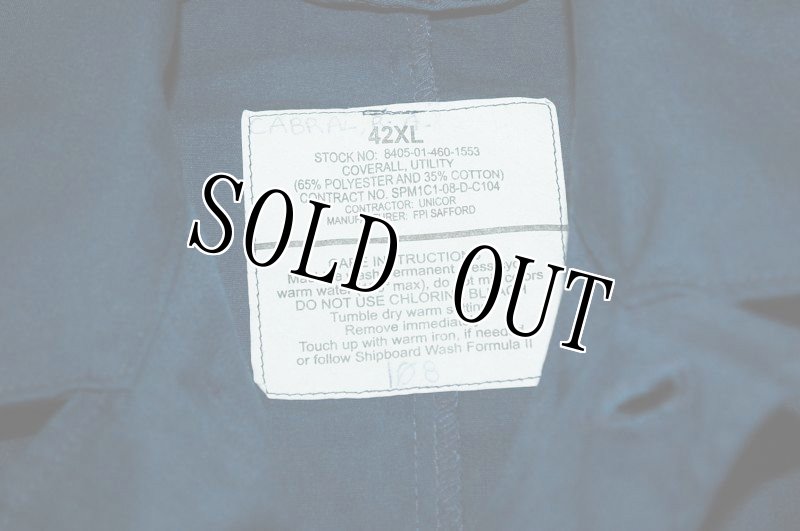 画像5: 米軍実物,カバーオール/つなぎ 42XL 紺 (5)