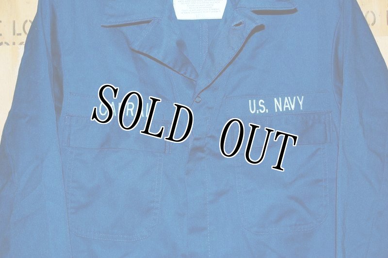 画像2: 米軍実物,カバーオール/つなぎ 42XL 紺 (2)