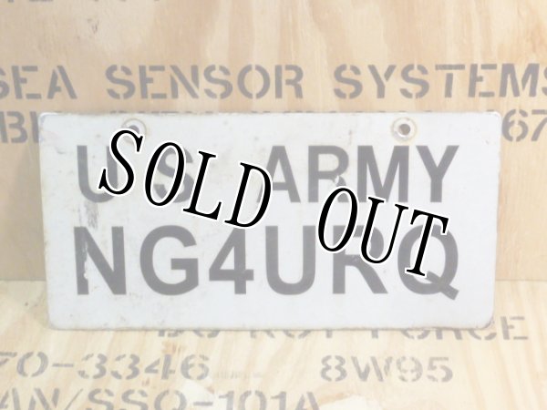 米陸軍実物 軍車両ナンバープレート リフレクション US ARMY プレート