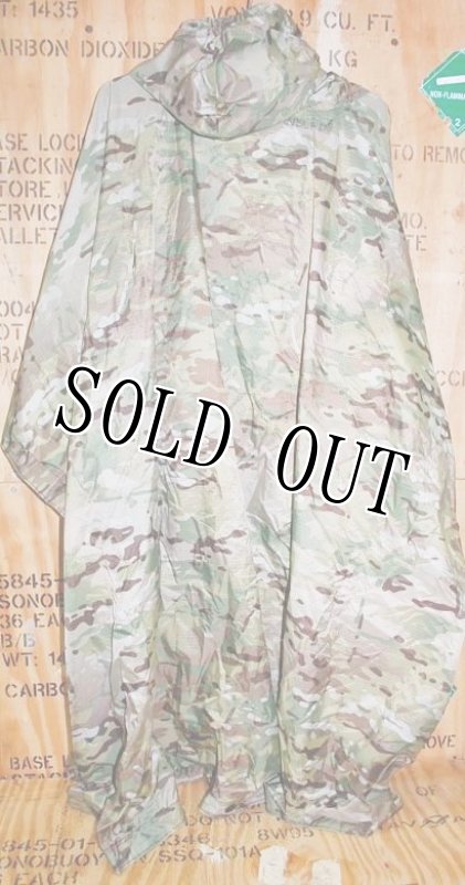 画像2: 米軍放出品 マルチカム　ポンチョ　雨具/レインウェアー (2)