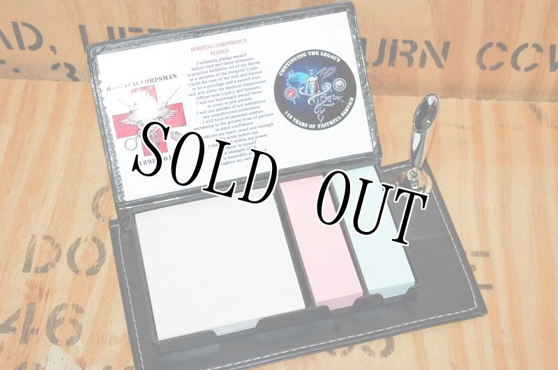 画像3: 米軍放出品 navy corpsman レザー メモトレイ (3)