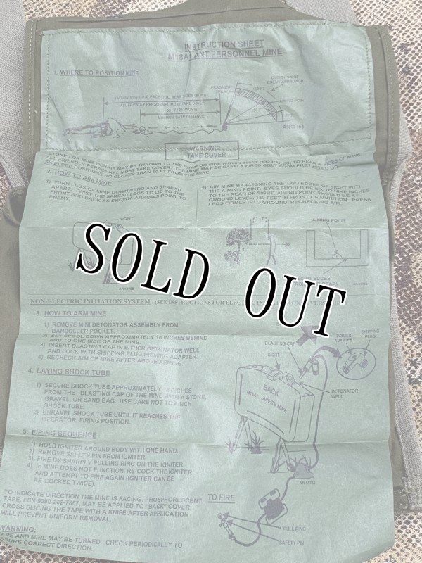 画像5: 米軍実物  US INSTRUCTION SHEET M18A1 ANTIPERSONNEL MINE BAG  (5)