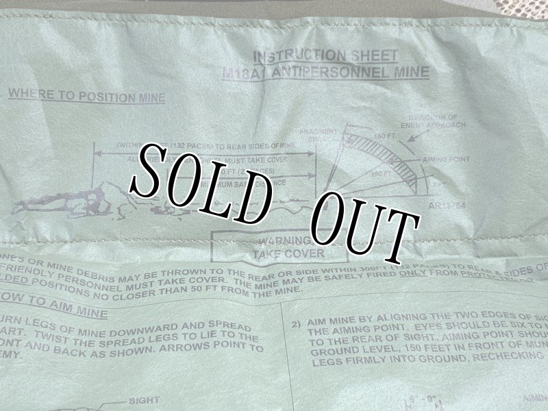 画像6: 米軍実物  US INSTRUCTION SHEET M18A1 ANTIPERSONNEL MINE BAG  (6)
