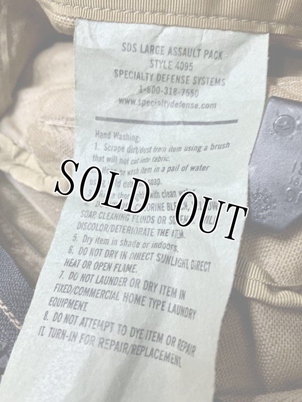 画像20: 米軍実物 MOLLE LARGE ASSAULT PACK SDS TACTICAL STYLE 4095    アサルトパック コヨーテ  (20)