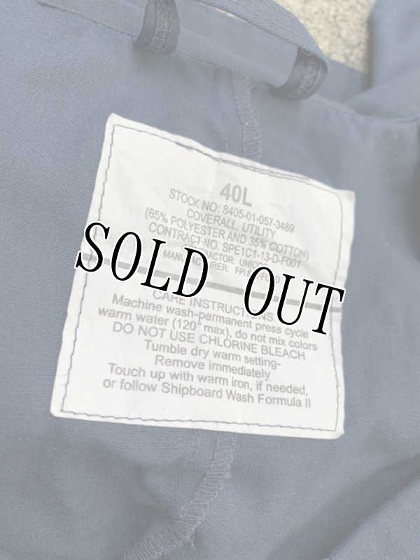 画像10: 米軍実物 US NAVY カバーオール/つなぎ 40L 紺  (10)