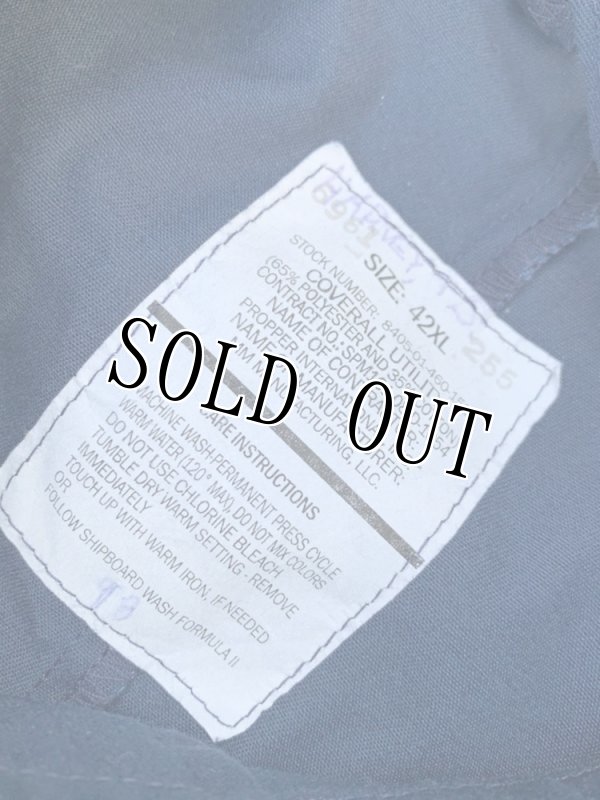 画像5: 米軍実物 US NAVY カバーオール/つなぎ　42XL　紺  (5)