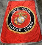 画像1: 米軍放出品 US MARINES ブランケット (1)