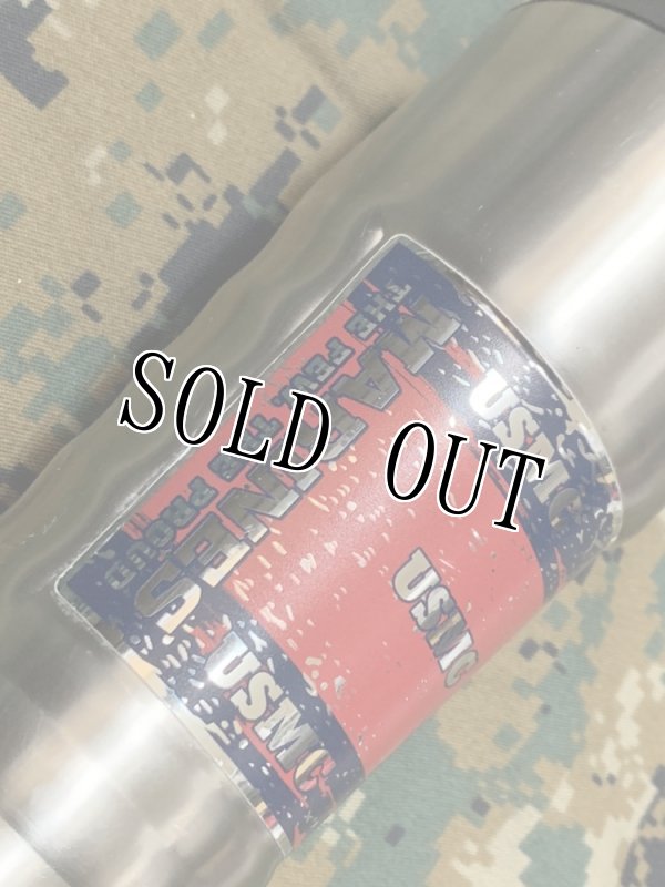 画像2: 米軍放出品 US MARINE 公認 16oz  ステンレス タンブラー (2)