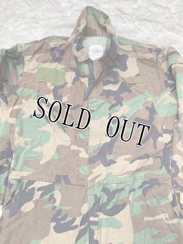 画像2: 米軍実物 迷彩　ウッドランド　メカニックカバーオール　L (2)