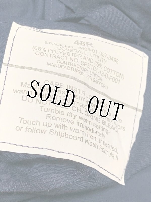 画像4: 米軍実物 US NAVY カバーオール/つなぎ　48R 紺  (4)