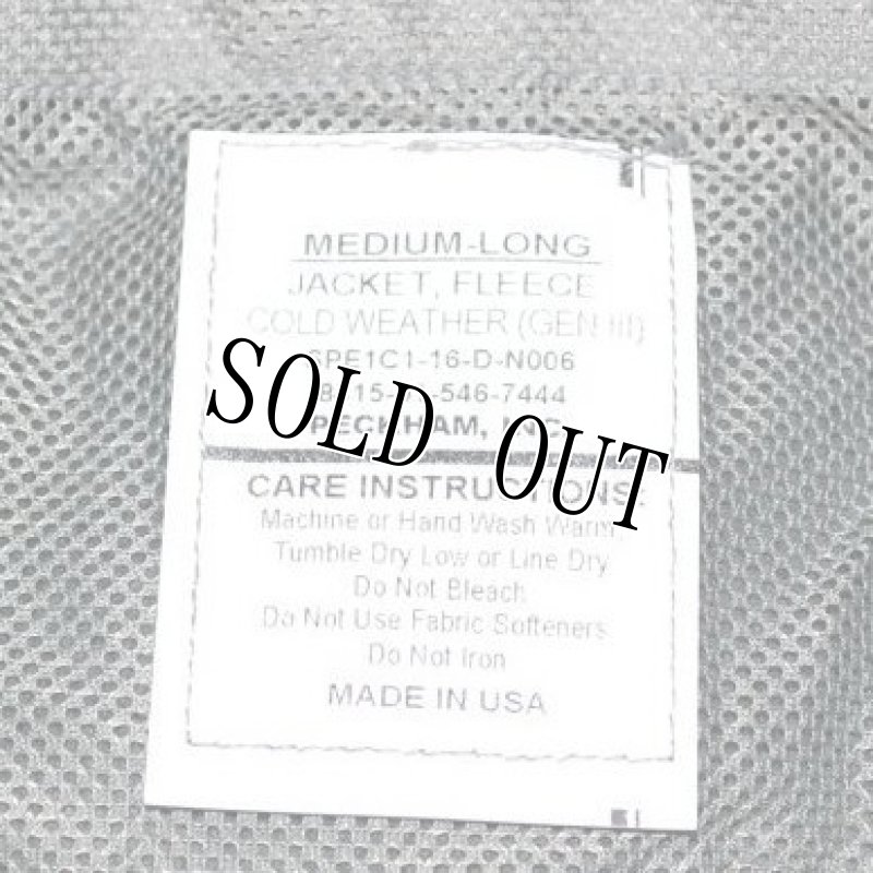 画像4: 米軍実物,JACKET,FLEECE COLD WEATHER(GENIII)  ポーラテックフリースジャケット M-LONG (4)