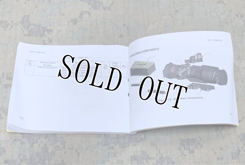 画像5: 米軍実物　OPERATORS MANUAL FOR THE SIGHT UNIT SU-260/P   MACHINE GUN DAY OPTIC (MDO)マニュアル (5)