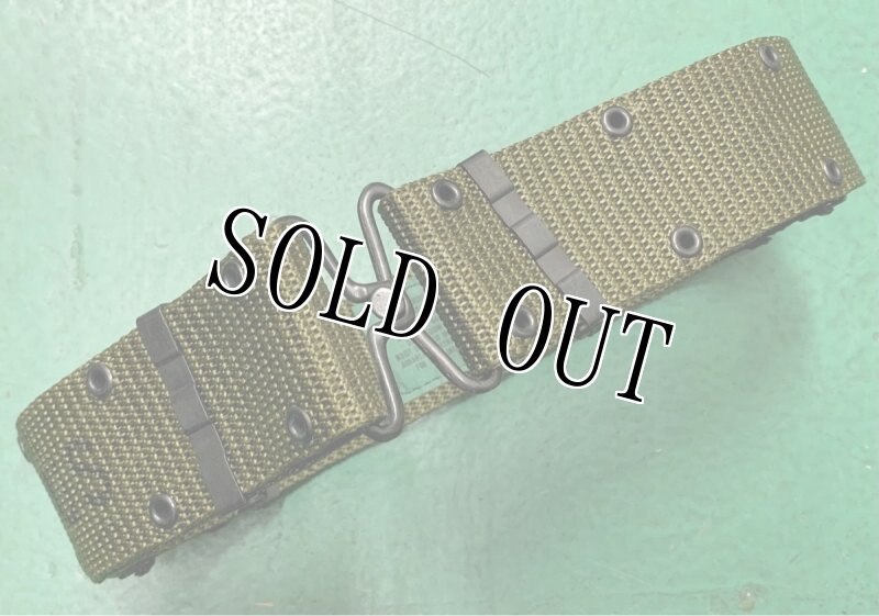 画像2: 米軍実物 LC-2 OD ピストル ベルト 強化ナイロン 金属バックル 1977年製 (2)