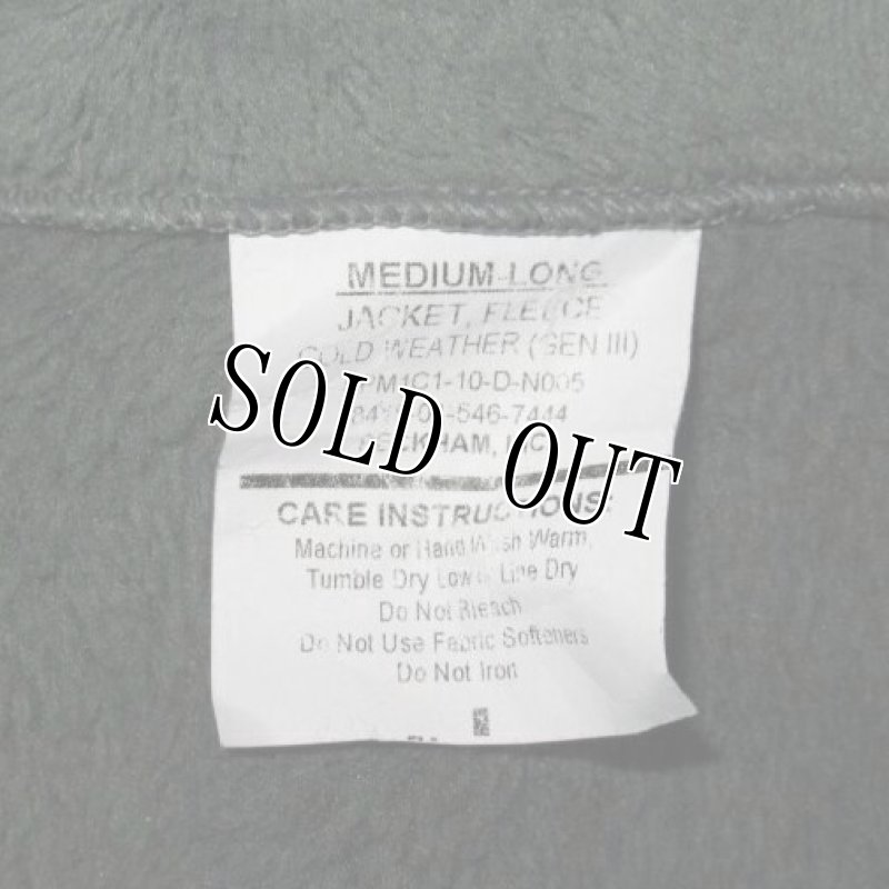 画像5: 米軍実物,JACKET,FLEECE COLD WEATHER(GENIII)  ポーラテックフリースジャケット M-LONG (5)