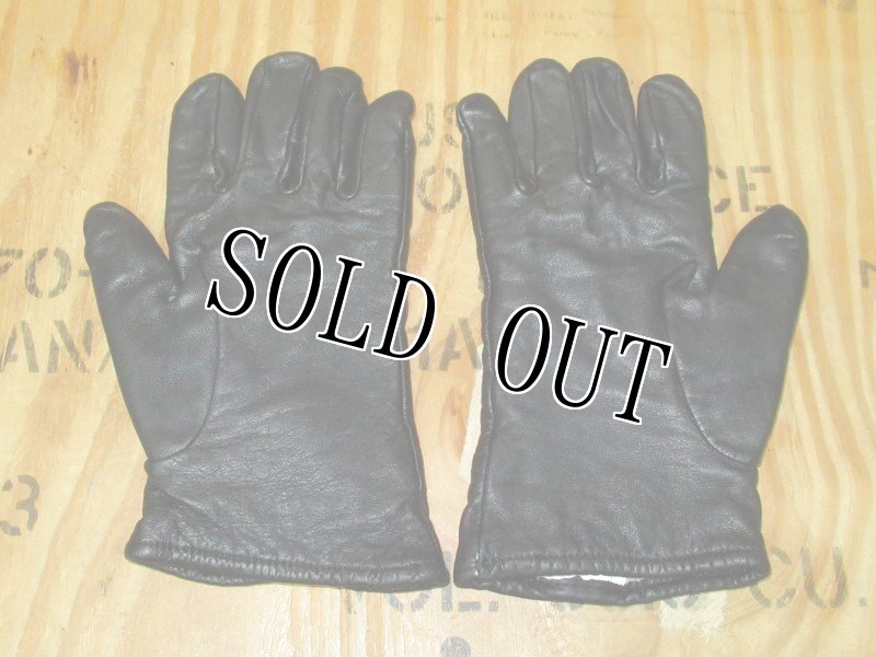 画像2: 米軍実物  GLOVES UNISEX,BLACK LEATHER DRESS レザー グローブ 9 (2)
