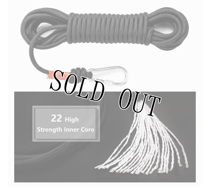 画像6: 米軍放出品 NIECOR クライミングロープ 釣りマグネットロープ 20M 安全ロック付き  (6)