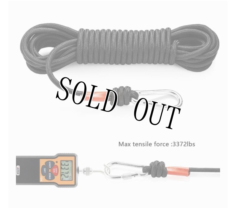 画像5: 米軍放出品 NIECOR クライミングロープ 釣りマグネットロープ 20M 安全ロック付き  (5)