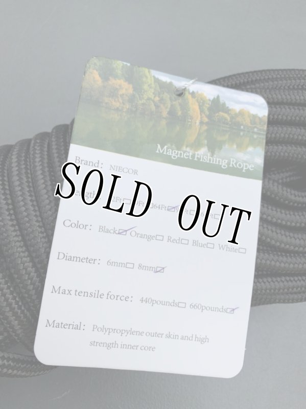 画像3: 米軍放出品 NIECOR クライミングロープ 釣りマグネットロープ 20M 安全ロック付き  (3)