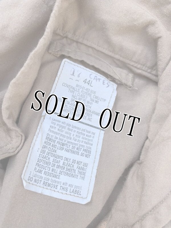 画像10: 米軍実物 CWU27/P　フライトスーツ　タン　44L (10)