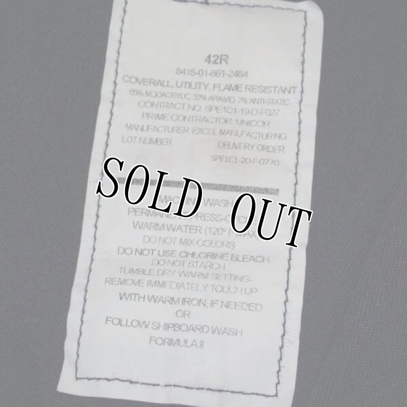 画像3: 米軍実物 COVERALL,UTYLITY,FLAME RESISTANT 42R (3)