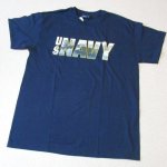 画像1: 米軍放出品,US NAVY　ロゴプリント　Tシャツ　L (1)