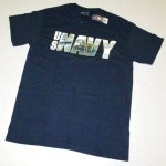 画像1: 米軍放出品　US NAVY　ロゴプリントTシャツ　MEDIUM (1)