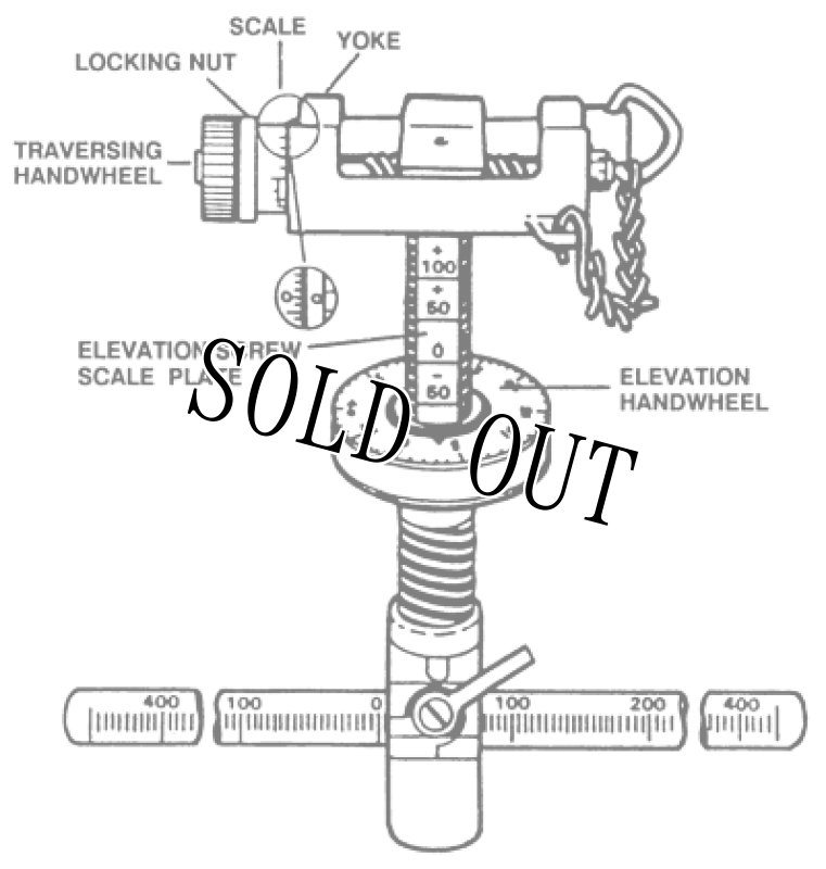 画像15: 米軍実物 Traverse and Elevation Mechanism T&E M2 トライポッド用 ブローニング (15)