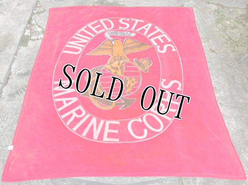 画像1: 米軍放出品 US MARINES ブランケット (1)