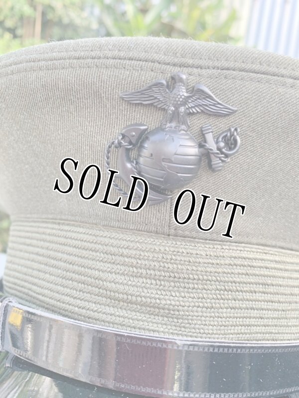 画像2: 米軍実物 US MARINE 将校 サービス ドレス キャップ  7 3/8 (2)