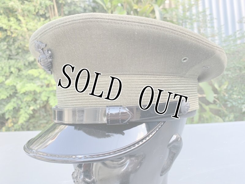 画像3: 米軍実物 US MARINE 将校 サービス ドレス キャップ  7 3/8 (3)