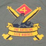 画像1: 米軍放出品 USMC 2ND BATTALION 14TH MARINES　Tシャツ　XL (1)
