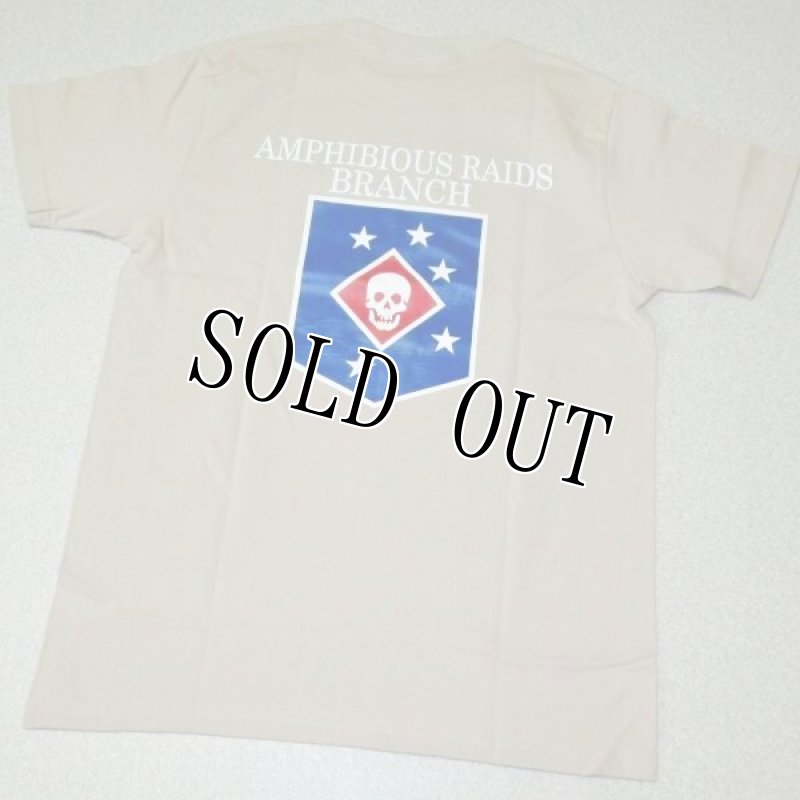 画像3: 米軍実物 AMPHIBIOUS RAIDS BRANCH Tシャツ TAN (3)