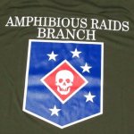 画像1: 米軍実物 AMPHIBIOUS RAIDS BRANCH Tシャツ　DRY OD (1)