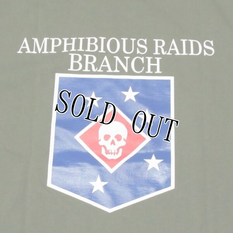 画像4: 米軍実物 AMPHIBIOUS RAIDS BRANCH Tシャツ COTTON OD (4)