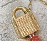 画像2: 米軍実物 American Lock Set U.S. Military Brass Padlock Key 南京錠 (2)