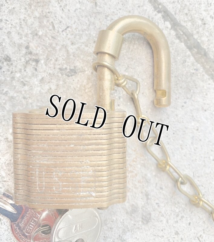 画像3: 米軍実物 American Lock Set U.S. Military Brass Padlock Key 南京錠 (3)