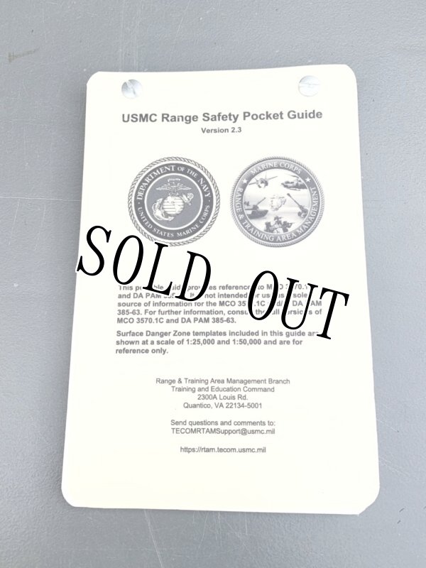 画像1: 米軍実物 USMC RANGE SAFETY POCKET GUIDE 海兵隊 エリアガイド (1)